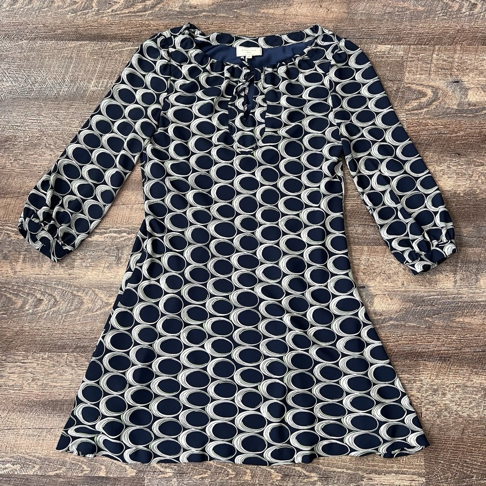 Anthropologie Moulinette Soeurs Eclipse Shift Dress Size 6 Dark Blue‎ Multi